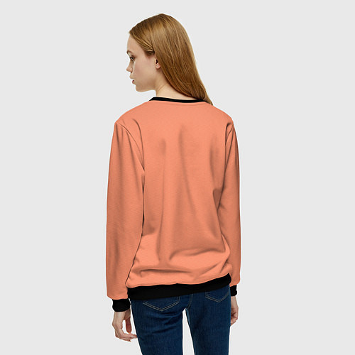 Женский свитшот Насыщенный персиковый текстурированный / 3D-Черный – фото 4
