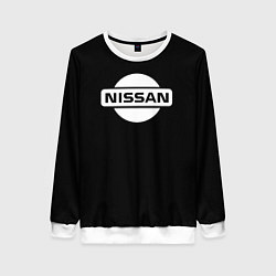 Свитшот женский Nissan logo white, цвет: 3D-белый