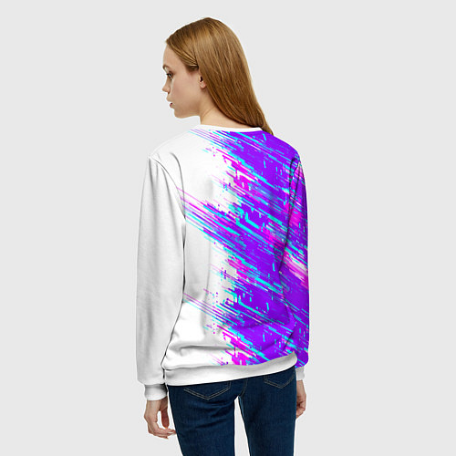 Женский свитшот Neon glitch / 3D-Белый – фото 4
