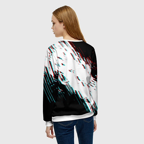 Женский свитшот Glitch effect / 3D-Белый – фото 4