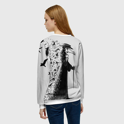 Женский свитшот Plague Doctor coming / 3D-Белый – фото 4