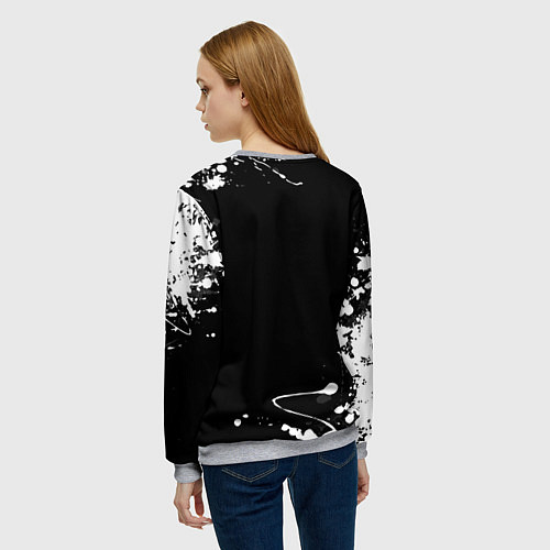 Женский свитшот Россия герб краски брызги / 3D-Меланж – фото 4