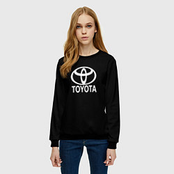 Свитшот женский Toyota white logo, цвет: 3D-черный — фото 2