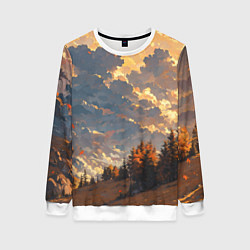 Свитшот женский Вечерний закат - аниме, цвет: 3D-белый