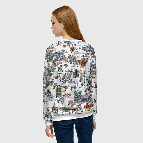 Женский свитшот Герои 3 Карта Башни / 3D-Белый – фото 4