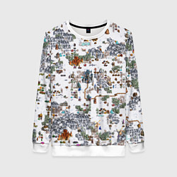 Свитшот женский Герои 3 Карта Башни, цвет: 3D-белый