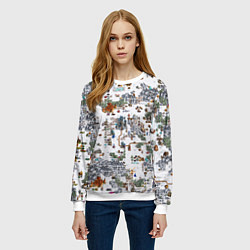 Свитшот женский Герои 3 Карта Башни, цвет: 3D-белый — фото 2