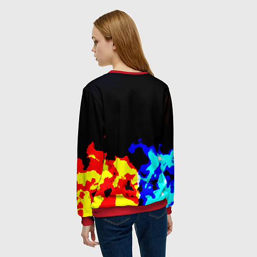 Женский свитшот Horizon zero dawn огненный стиль / 3D-Красный – фото 4