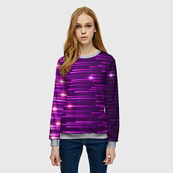 Свитшот женский Светящиеся неоновые лучи, цвет: 3D-меланж — фото 2