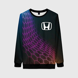 Свитшот женский Honda neon hexagon, цвет: 3D-черный