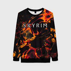 Свитшот женский Skyrim red lava, цвет: 3D-черный