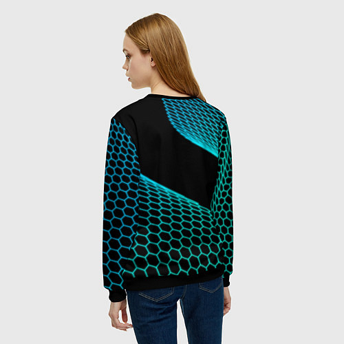 Женский свитшот Saab electro hexagon / 3D-Черный – фото 4