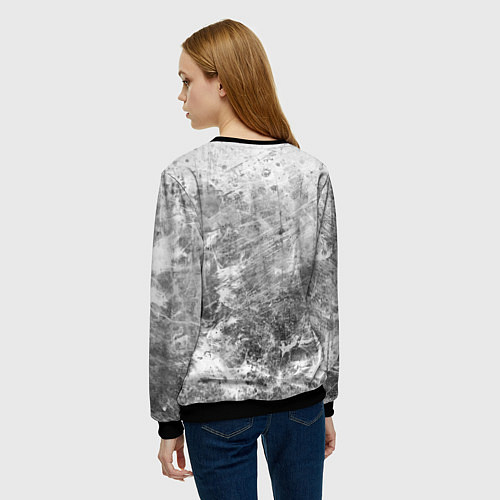 Женский свитшот Серый волк на абстрактном фоне / 3D-Черный – фото 4
