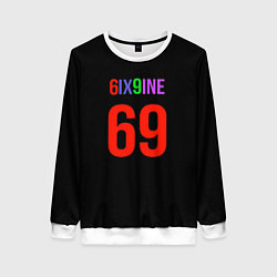 Свитшот женский 6ix9ine logo, цвет: 3D-белый