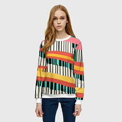Свитшот женский Пиянино, цвет: 3D-белый — фото 2