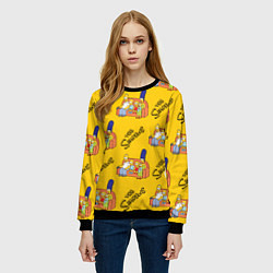 Свитшот женский Симпсоны - ретро стиль, цвет: 3D-черный — фото 2