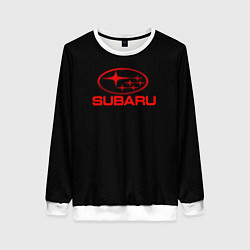 Свитшот женский Subaru red logo, цвет: 3D-белый