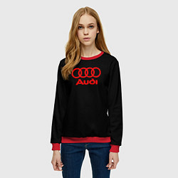 Свитшот женский Audi red logo, цвет: 3D-красный — фото 2