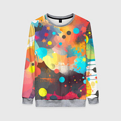 Свитшот женский Акварельная абстракция - нейросеть, цвет: 3D-меланж