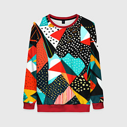 Свитшот женский Abstract patchwork - ai art, цвет: 3D-красный