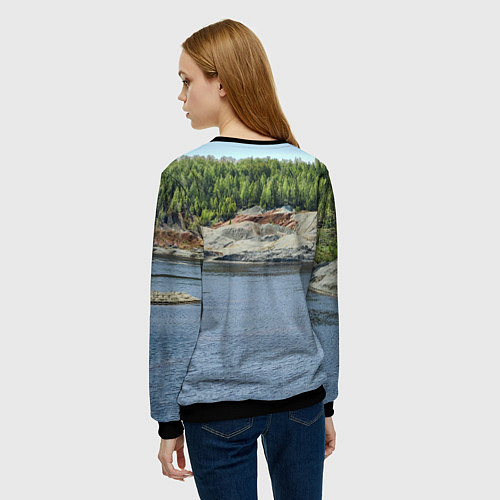 Женский свитшот Троицко-байновское месторождение глины / 3D-Черный – фото 4