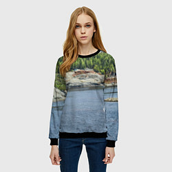 Свитшот женский Троицко-байновское месторождение глины, цвет: 3D-черный — фото 2