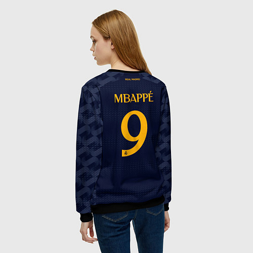Женский свитшот Мбаппе Реал Мадрид форма гостевая / 3D-Черный – фото 4
