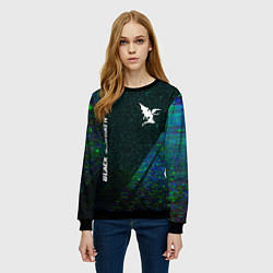 Свитшот женский Black Sabbath glitch blue, цвет: 3D-черный — фото 2