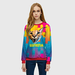 Свитшот женский Голова Шлепы, цвет: 3D-красный — фото 2