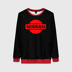 Свитшот женский Nissan red logo, цвет: 3D-красный