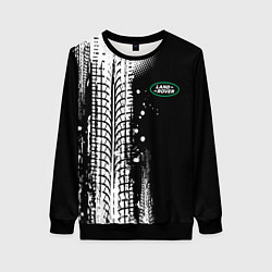 Свитшот женский Ленд Ровер - следы от шин, цвет: 3D-черный