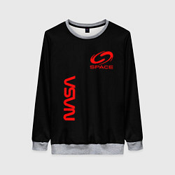 Свитшот женский Nasa space red logo, цвет: 3D-меланж