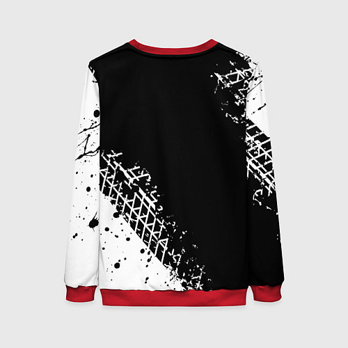 Женский свитшот Тойота: следы от шин / 3D-Красный – фото 2