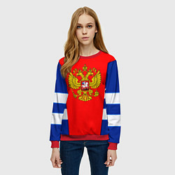 Свитшот женский Россия герб спорт, цвет: 3D-красный — фото 2