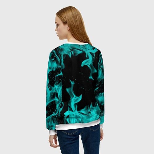 Женский свитшот Вайпер flame neon game / 3D-Белый – фото 4