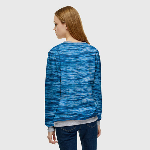 Женский свитшот Будь спокоен и греби / 3D-Меланж – фото 4