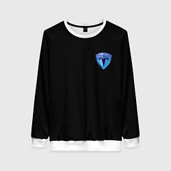 Свитшот женский Tesla logo neon, цвет: 3D-белый