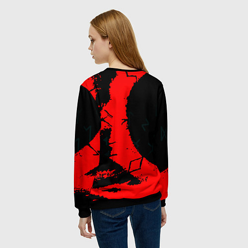Женский свитшот God of War текстура / 3D-Черный – фото 4