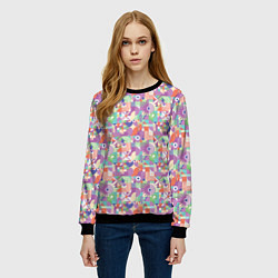 Свитшот женский Геометрические фигуры со звездами, цвет: 3D-черный — фото 2