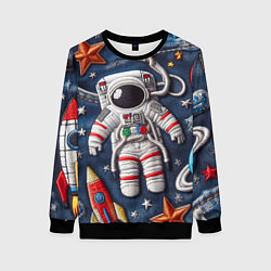 Женский свитшот Джинсовый космонавт - нейросеть