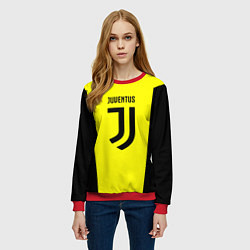 Свитшот женский Juventus sport geometry yellow, цвет: 3D-красный — фото 2