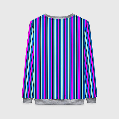 Женский свитшот Сине-розовый полосатый / 3D-Меланж – фото 2
