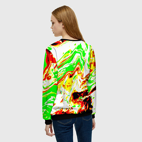 Женский свитшот Кислотные краски / 3D-Черный – фото 4