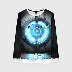 Свитшот женский Portal logo game, цвет: 3D-белый