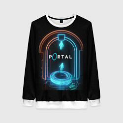 Свитшот женский Portal neon style logo, цвет: 3D-белый