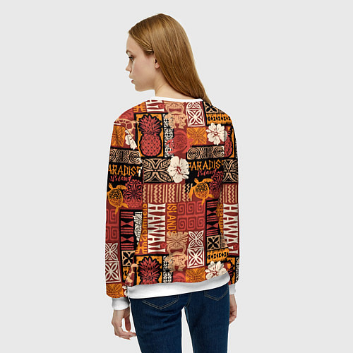 Женский свитшот Гавайские острова - райский уголок / 3D-Белый – фото 4