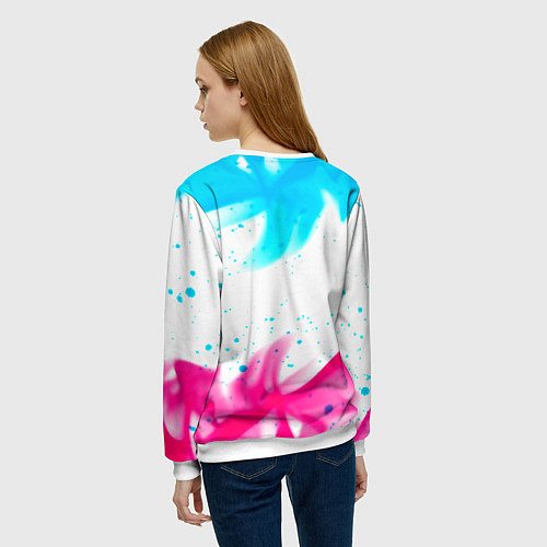 Женский свитшот GTA neon flame / 3D-Белый – фото 4