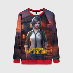 Свитшот женский PUBG девушка в игре, цвет: 3D-красный