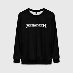 Свитшот женский Megadeth logo white, цвет: 3D-черный