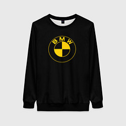 Свитшот женский BMW logo yellow, цвет: 3D-черный